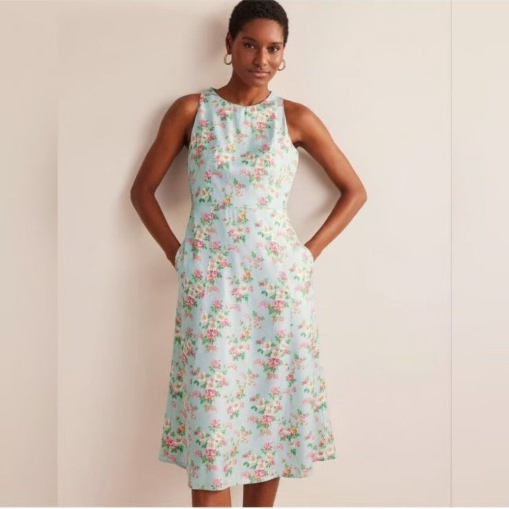 Boden Floral Sleeveless A-Line Mini Dress